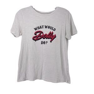 Draper James What Would Dolly Do T-Shirt Dolly Parton White Short Sleeve Size XS